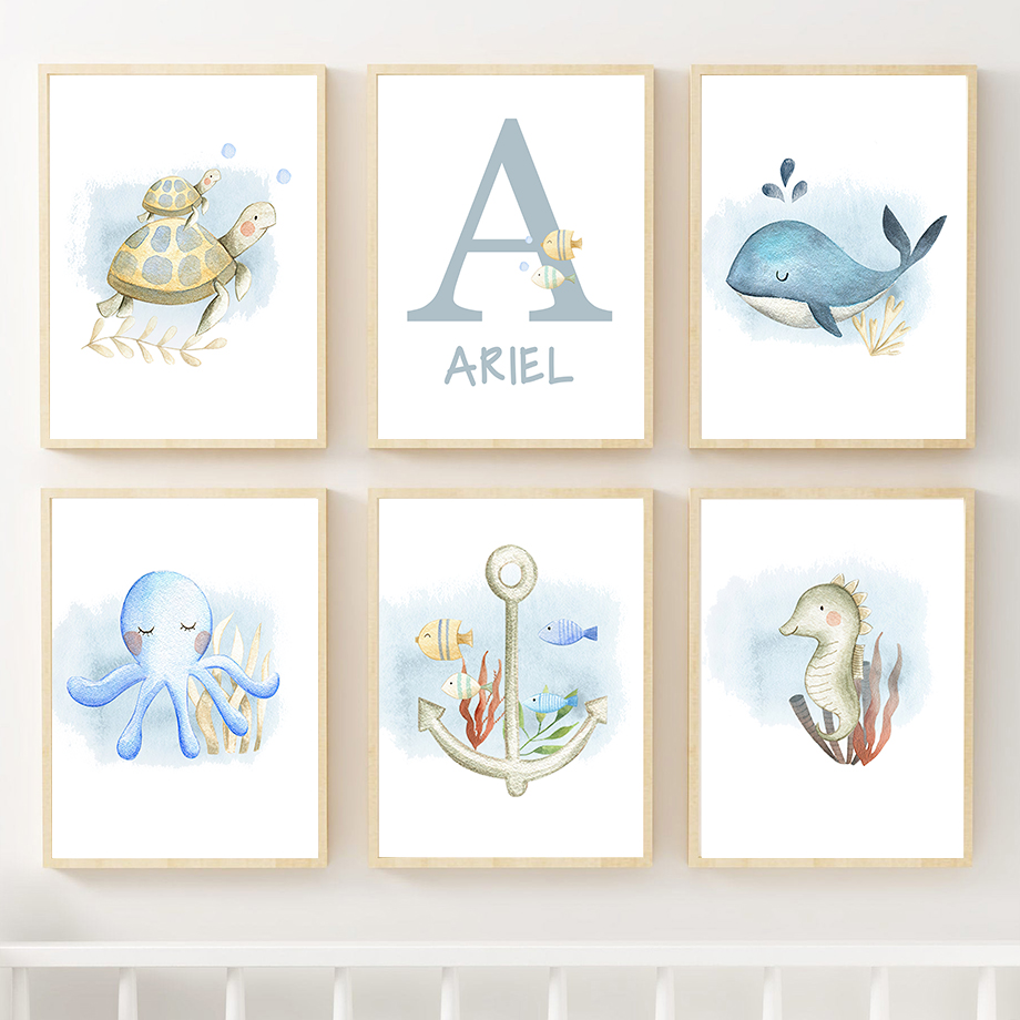 Resin Art Name - لوحة جدارية مخصصة باسم الطفل بتصميم