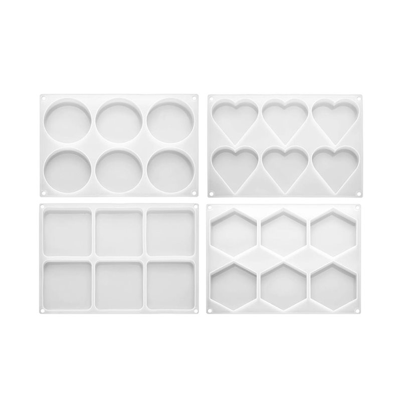 Resin Art Coasters - قوالب سيليكون FYBL-Resin مقاس 4 بوصات،