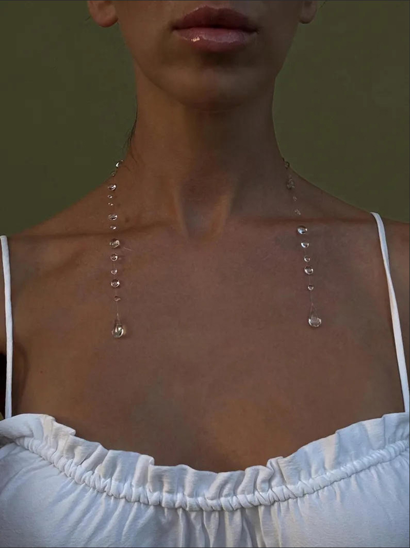 Resin Art Necklace - WJFH-ARTS قلادة من سلسلة كرات قطرانية