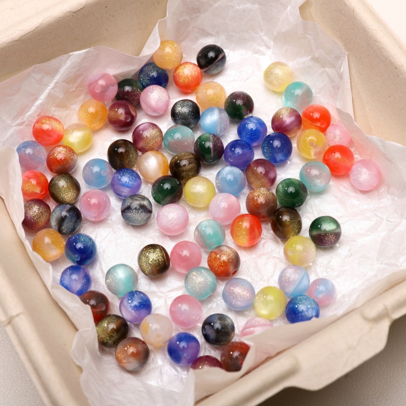 Resin Art Necklace - 10-25 قطعة خرز راتنجي لامع 8