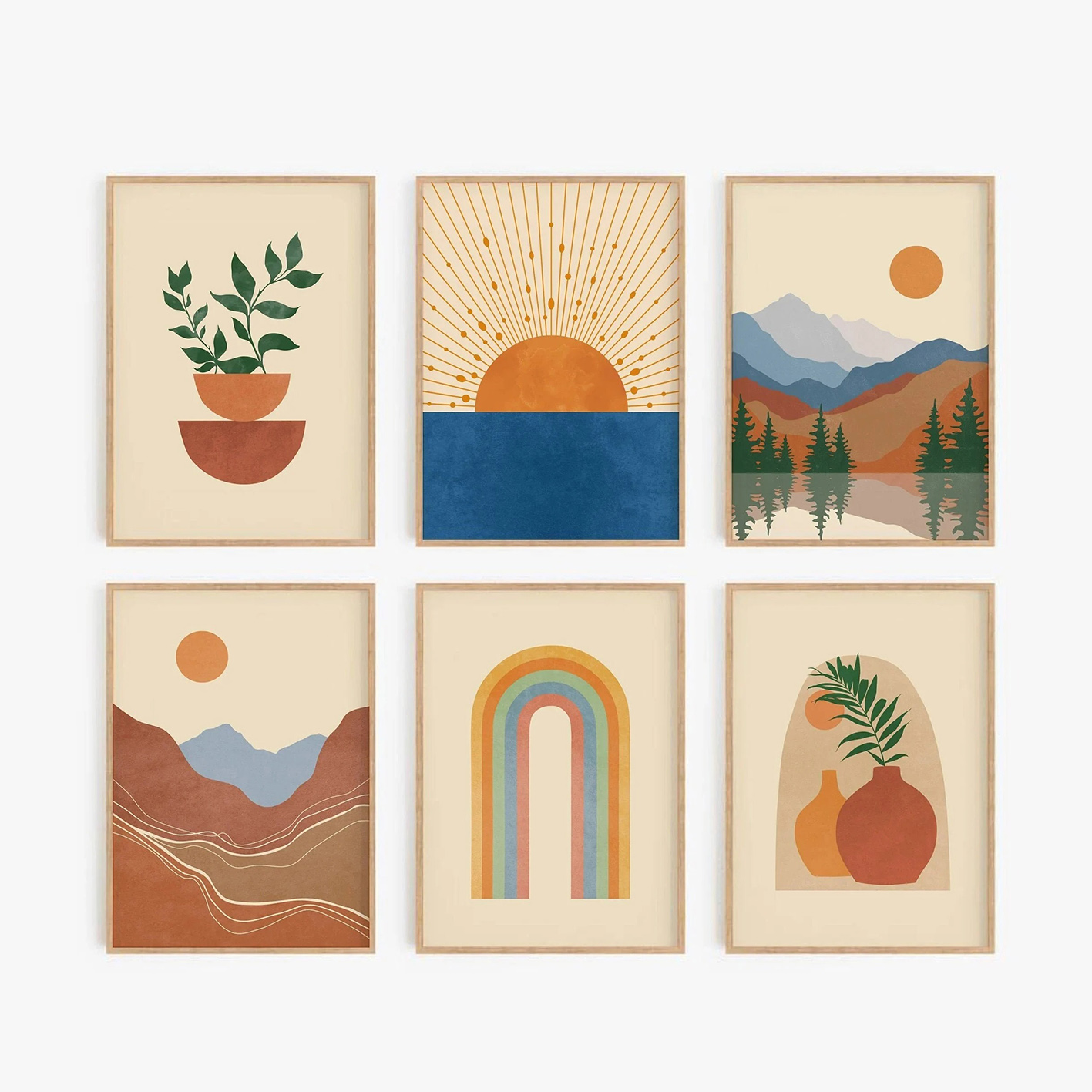 Resin Art Gallery - مجموعة فنون جدارية بأسلوب بوهيمي، فنون