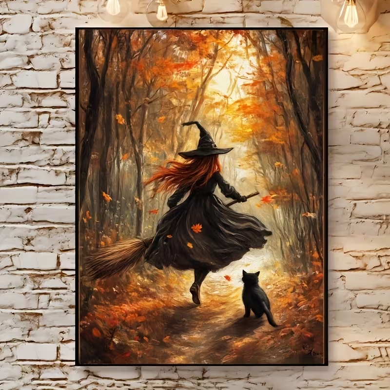 Resin Art On Canvas - لوحة فنية جدارية بتصميم عتيق لساحرة