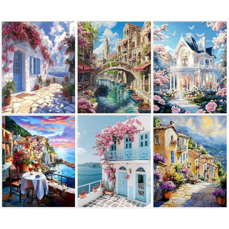 Resin Art On Canvas - لوحة جاتيزتوري حسب الرقم، منظر طبيعي