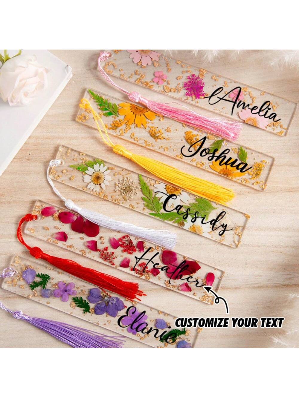 Resin Art Name - فاصل كتاب شخصي من الراتنج مع