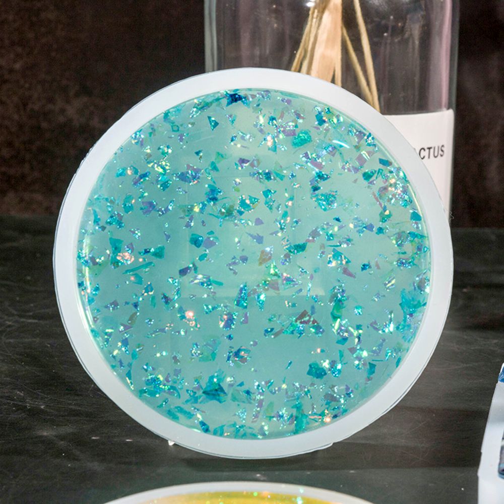 Resin Art Coasters - قالب سيليكون دائري لصنع قواعد الأكواب،