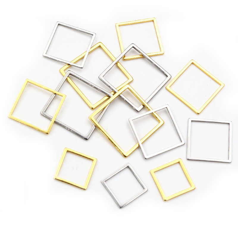 Bezels Pendant Resin - 20 قطعة 3 حجم مربع سحر