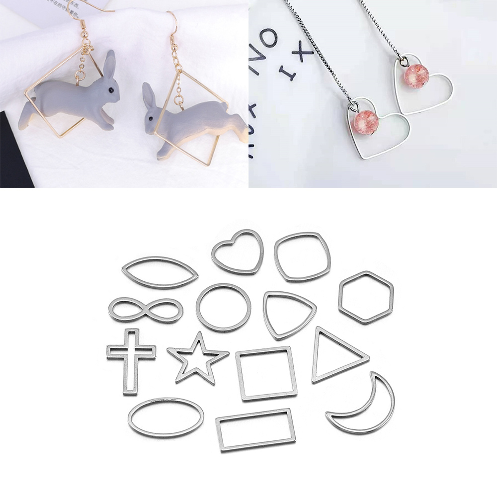 Bezels Pendant Resin - لفة إطار هندسية مجوفة من الفولاذ