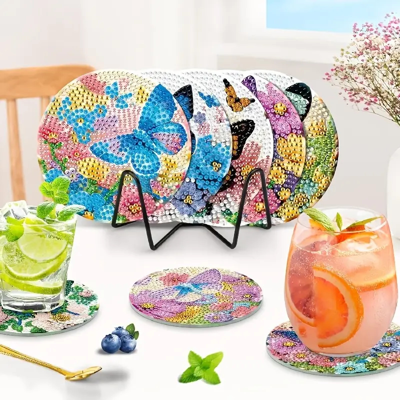 8 قطع من حاملات الأكواب المزين - مراجعة Resin Art Coasters وسعره