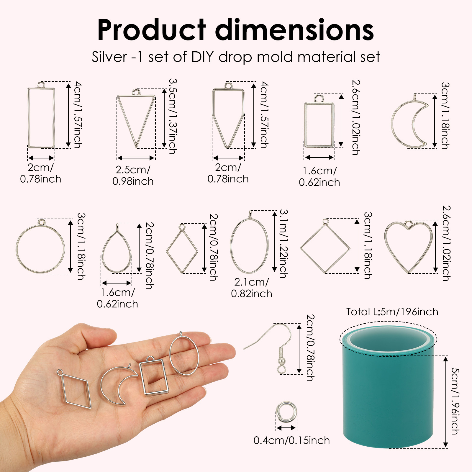 قالب إطار هندسي مجوف مفتوح الح - مراجعة Bezels Pendant Resin وسعره