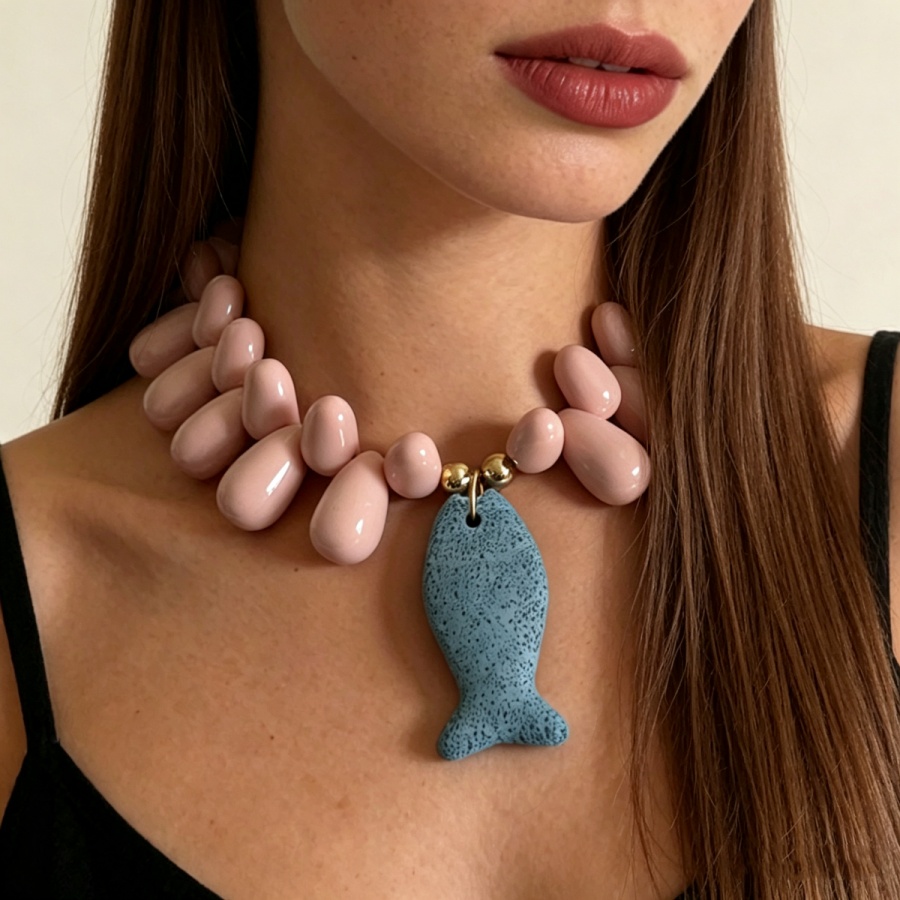 قلادة نسائية من الراتنج على شك - مراجعة Resin Art Necklace وسعره