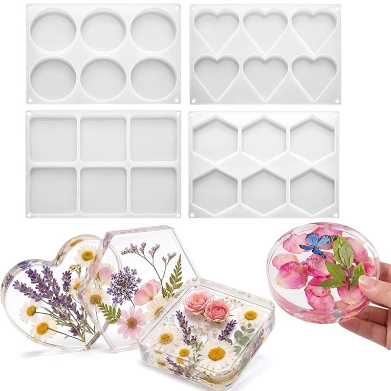 قوالب سيليكون FYBL-Resin مقاس  - مراجعة Resin Art Coasters وسعره