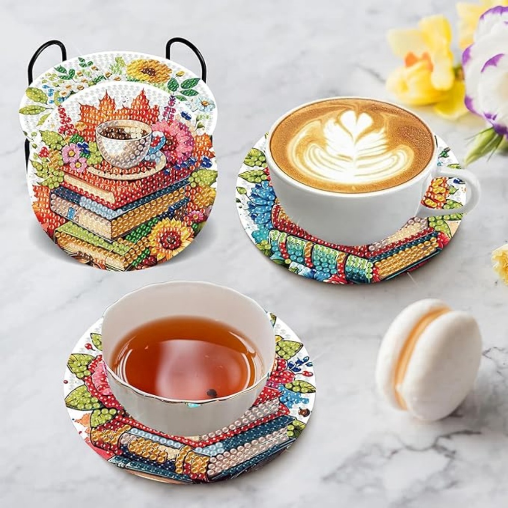 8 قطع/طقم فن الألماس للرسم الي - مراجعة Resin Art Coasters وسعره