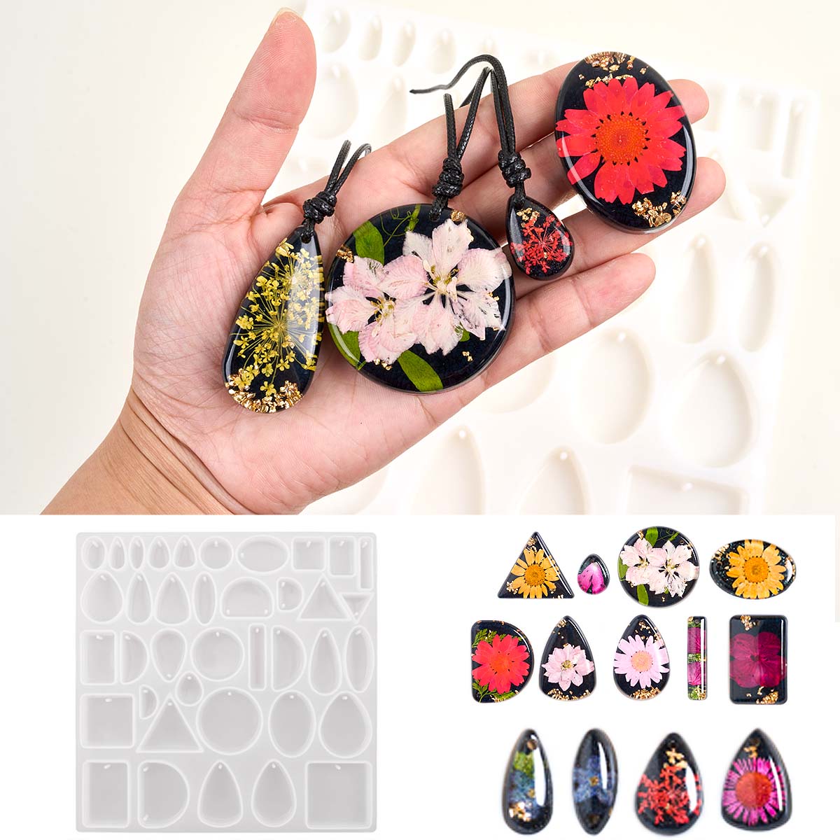 الوقت حجر قلادة قالب من السيلي - مراجعة Resin Art Necklace وسعره