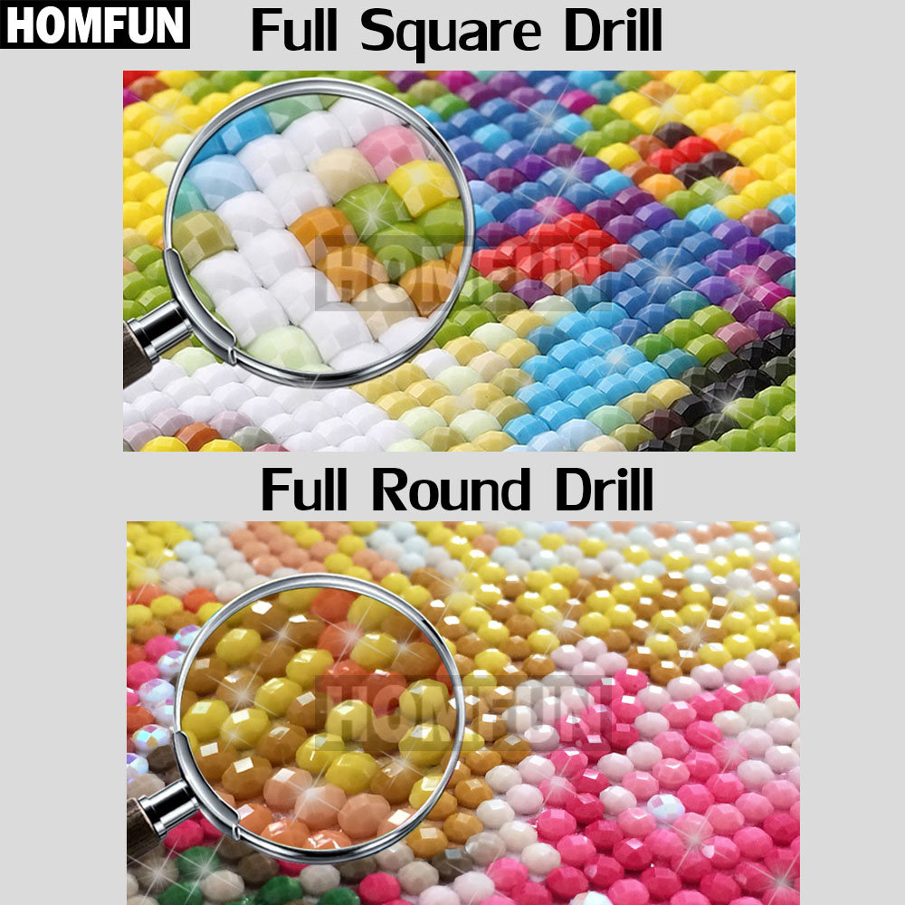HOMFUN كامل مربع/الحفر المستدي - مراجعة Resin Art Name وسعره