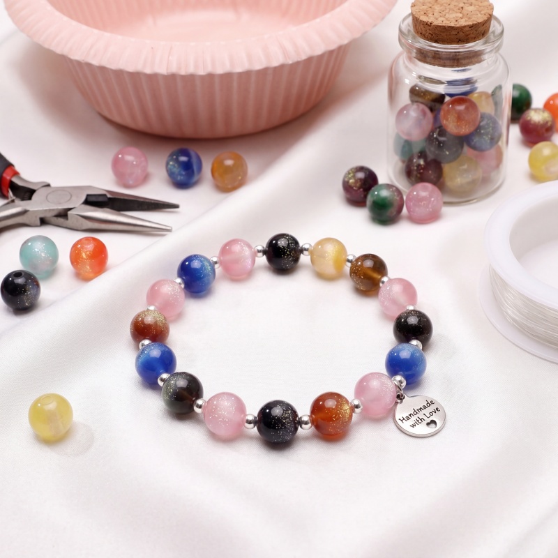 10-25 قطعة خرز راتنجي لامع 8 م - مراجعة Resin Art Necklace وسعره