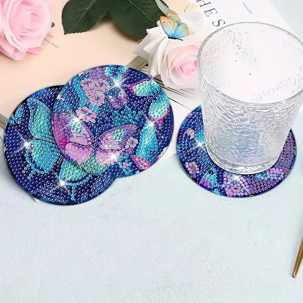 8 قطع من حاملات الأكواب المزين - مراجعة Resin Art Coasters وسعره