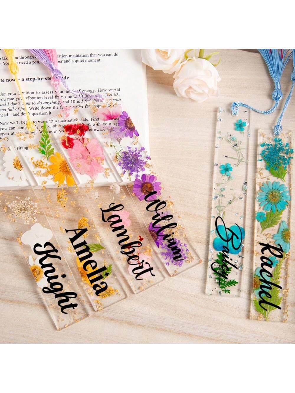 فاصل كتاب شخصي من الراتنج مع ز - مراجعة Resin Art Name وسعره