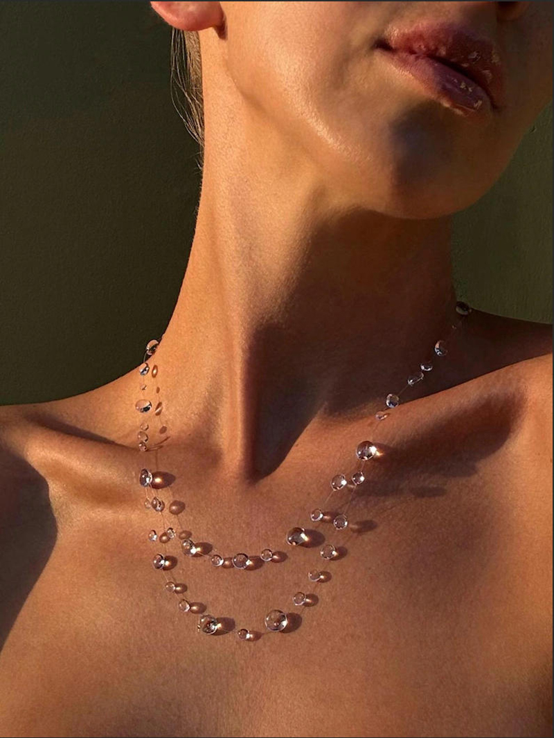 WJFH-ARTS قلادة فاخرة خفيفة بت - مراجعة Resin Art Necklace وسعره