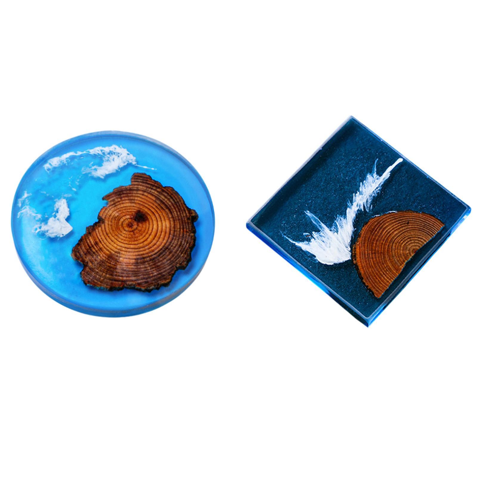 6 قطع من قواعد الأكواب الخشبية - مراجعة Resin Art Coasters وسعره