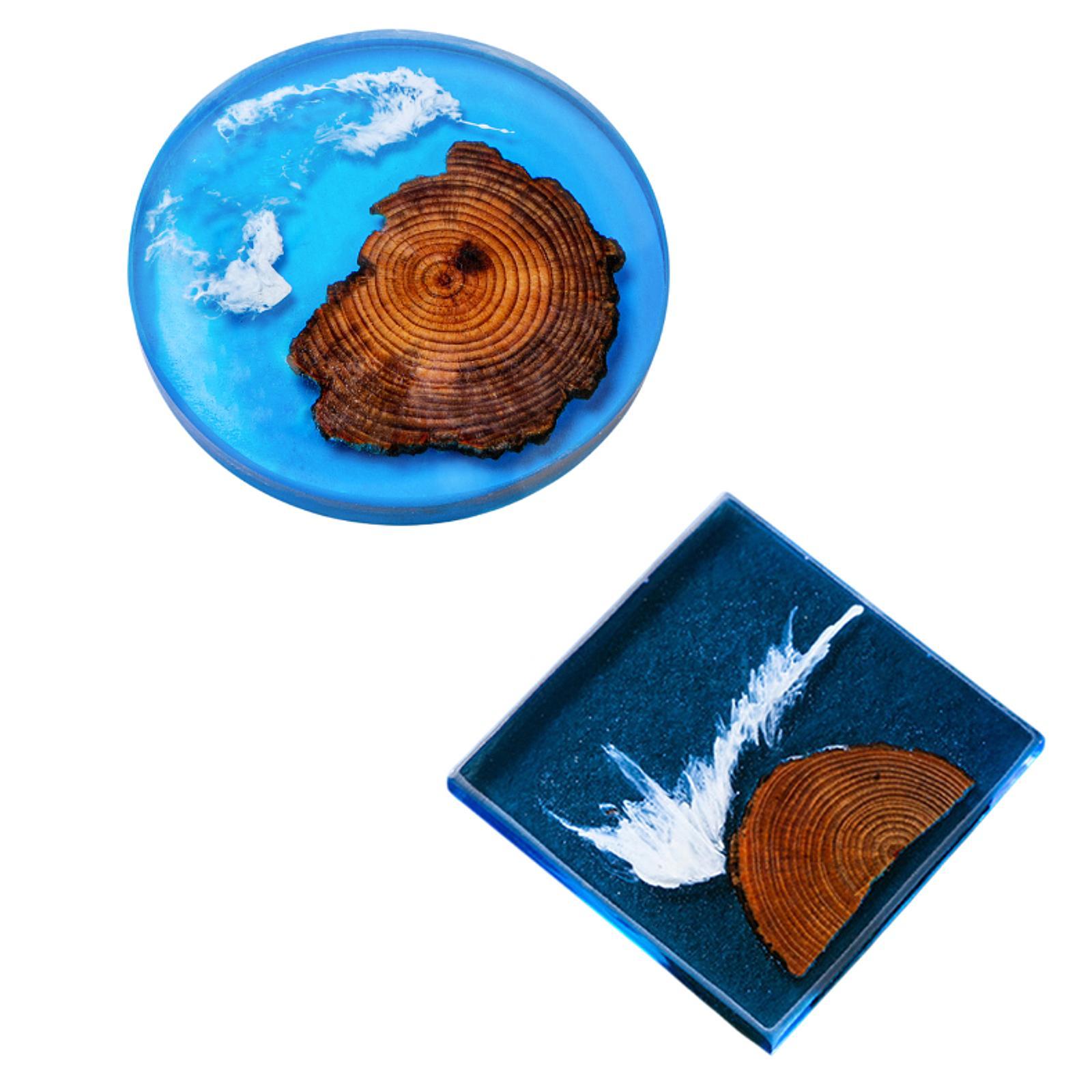 6 قطع من قواعد الأكواب الخشبية - مراجعة Resin Art Coasters وسعره