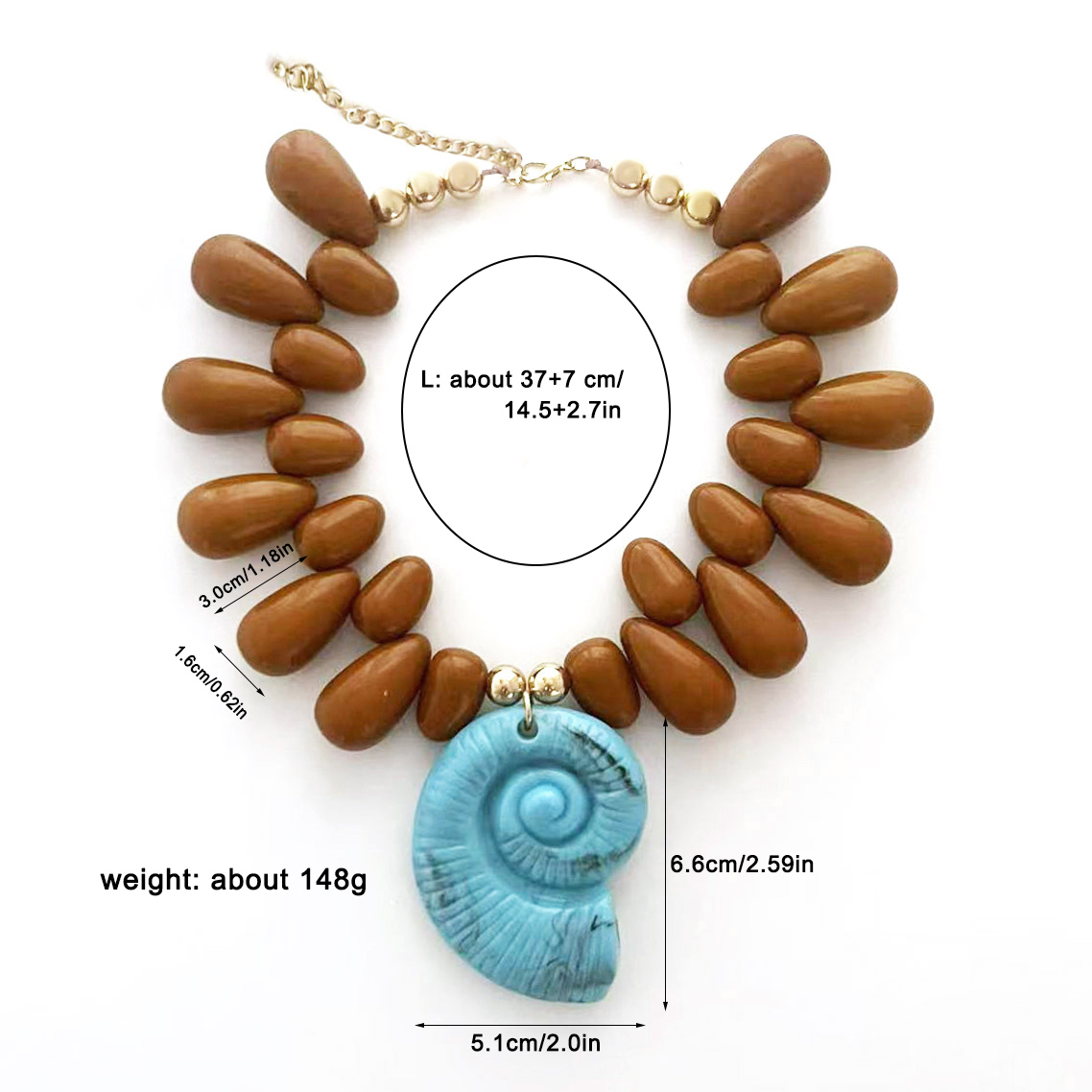 قلادة بوهو بحلية صدفة للنساء،  - مراجعة Resin Art Necklace وسعره