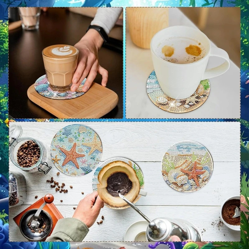 8 قطع من حاملات الأكواب المزين - مراجعة Resin Art Coasters وسعره